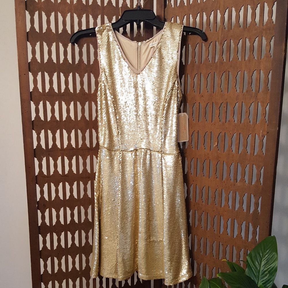 Gold Copper Key Dress